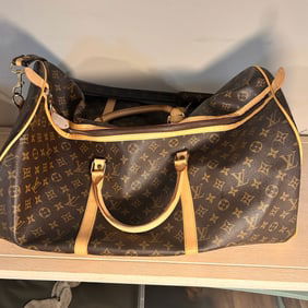 Faux Louis Vitton Travel Dufflebag with Shoulder Strap