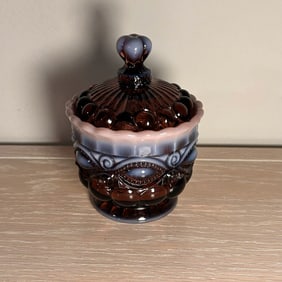 Mosser Glass Vintage Eye Winter Pink/Plum Sugar Bowl