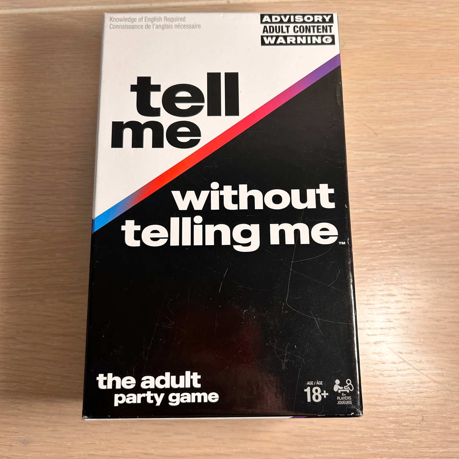 Tell Me Without Telling me Adult Party Card Game: Box: w4.75in H7.75in D3in