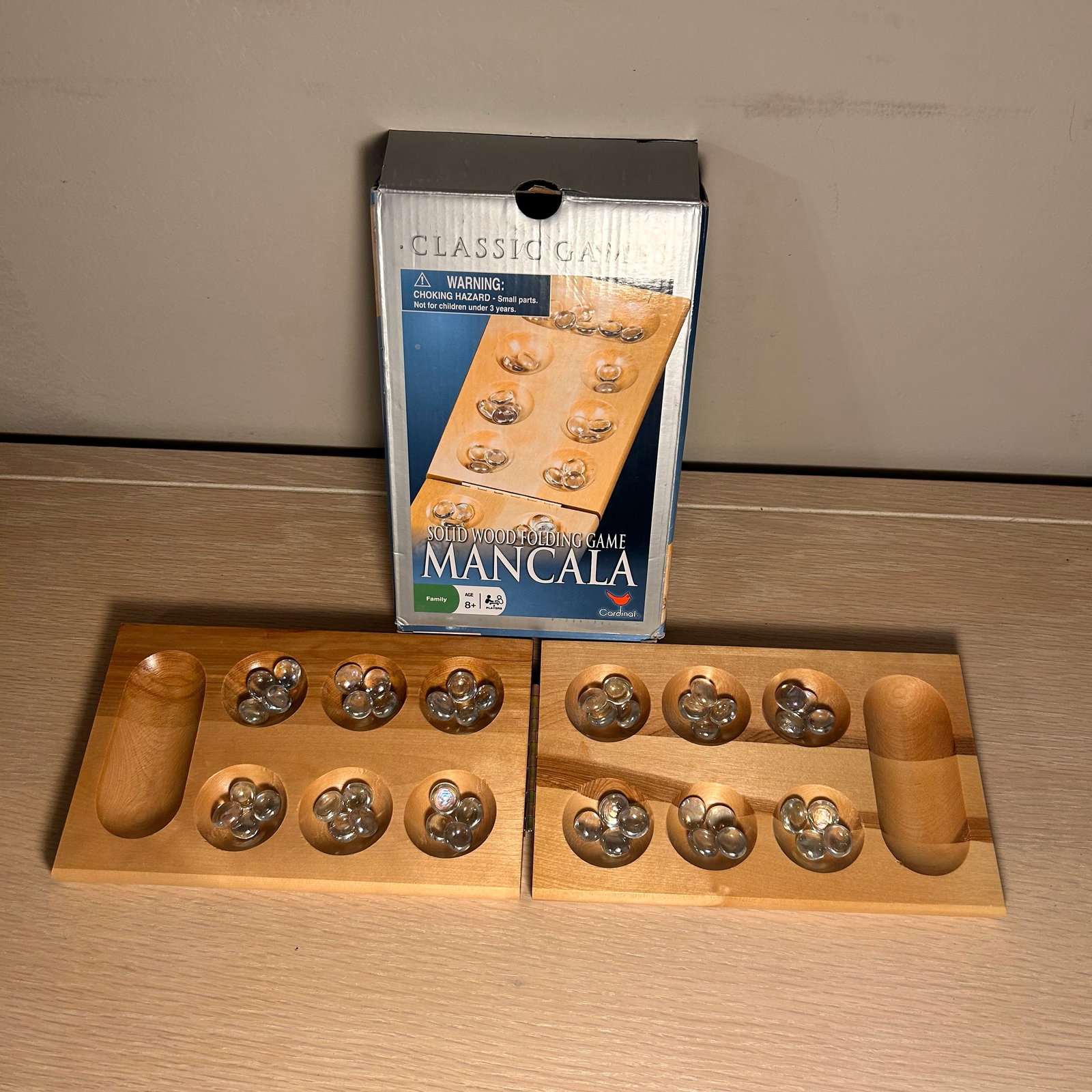 Mancala Classic Game: Box: W6in H9.5in D2in