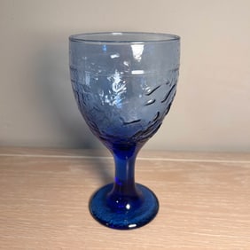 Vintage Style Blue Glass Goblet