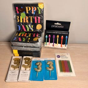 Lot of NEW Bday Candles and Napkins for Party/ Celebration