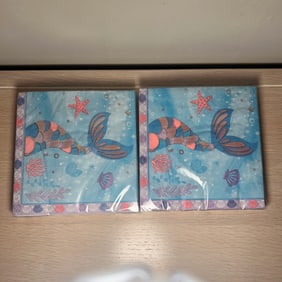 2 Unopened Packs of Girls' Mermaid Party Napkins