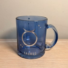 Taurus Astrology Blue Glass Mug