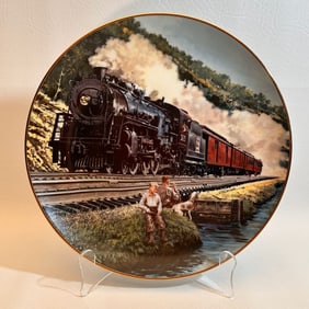 1980's Porcelain J.B. Deneen Homeward Bound 1/8 Collector's Plate USA MADE