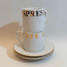 Espresso Mug Pair "Cafe Espresso" Pier 1