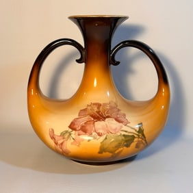 RARE Antique Early 1900's Art Voveau Warwick Ioga Pottery Double Handled Vase