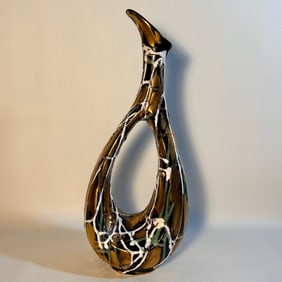 1960's F.lli Marchi Biomorphic Handpainted Italian Vase