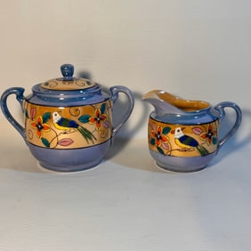 Vintage Japanese Lusterware Cream & Sugar Pair