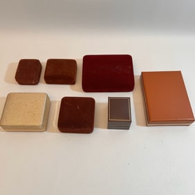 7 Piece Warm Colored Variety of High End Vintage Jewelry Cases