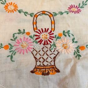 Vintage Floral Embroidered Lace Cover