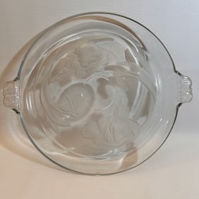 Vintage Frosted Iris Handled Serving Platter