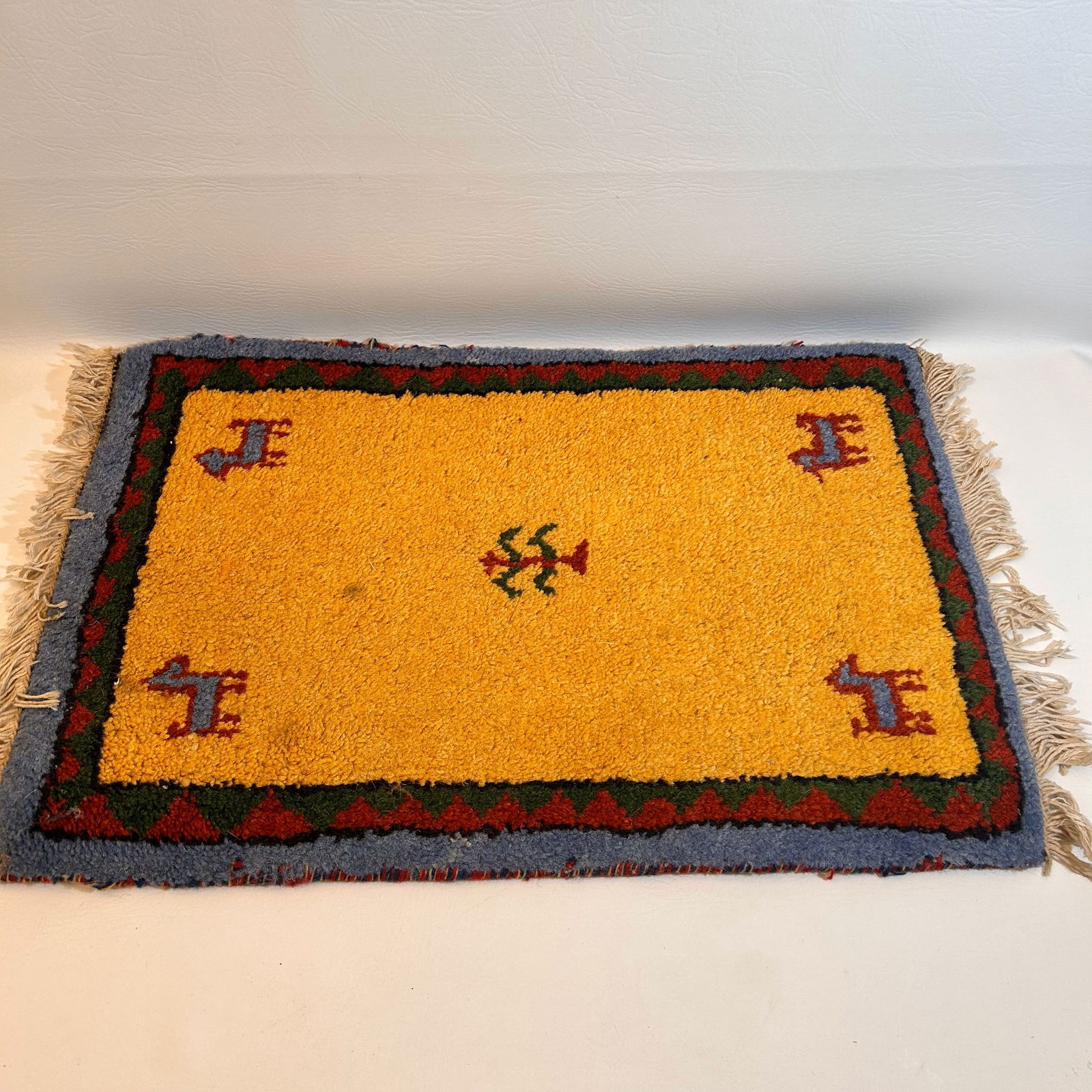 100% Wool Handmade In Morocco Rug, Doormat (1 of 5)