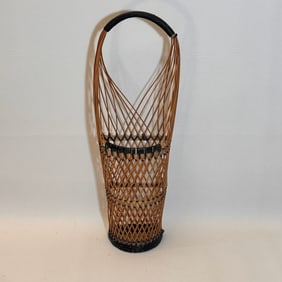 Hand Woven 2 Tone Basket Style Wall Vase