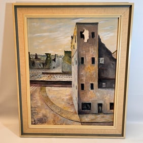 Beautiful Acrylic Cityscape Painting Signed Will Harder