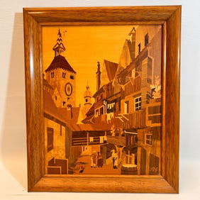 Vintage Witches Quarters Wood Inlay Art by B&G, MADE IN GERMANY