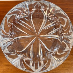 Beautiful Crytal Ashtray with Etched Floral Design