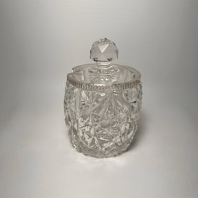 Vintage Pinwheel Crystal Sugar Bowl with Lide