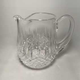 Vintage Crystal Pitcher with Pinched Spout Pinwheel Pattern