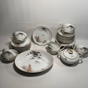 1963 Beautiful Sone Japanese Complete Tea Set, Service for 8