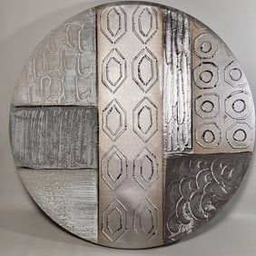 Textured Silver Wall Hanging Canvas Art