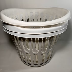 Three Plastic Laundry Baskets