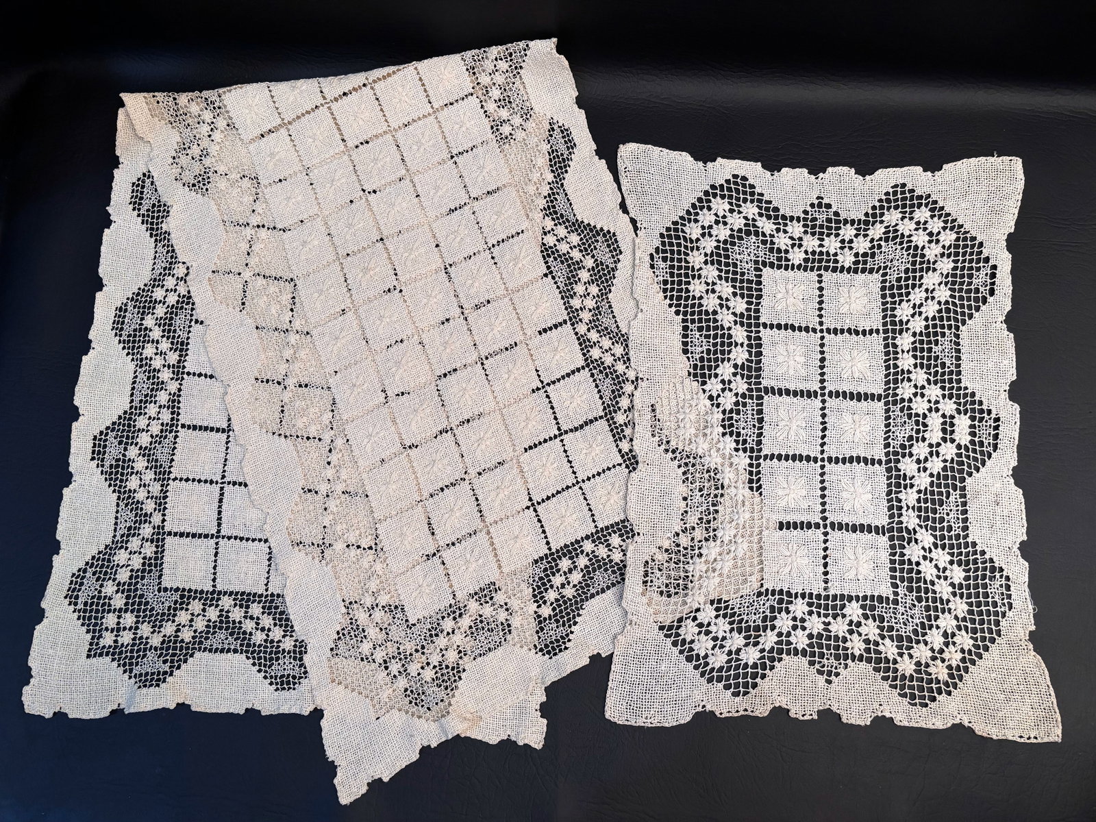 Antique Doily Pair- Table Runner and Table Center (1 of 2)