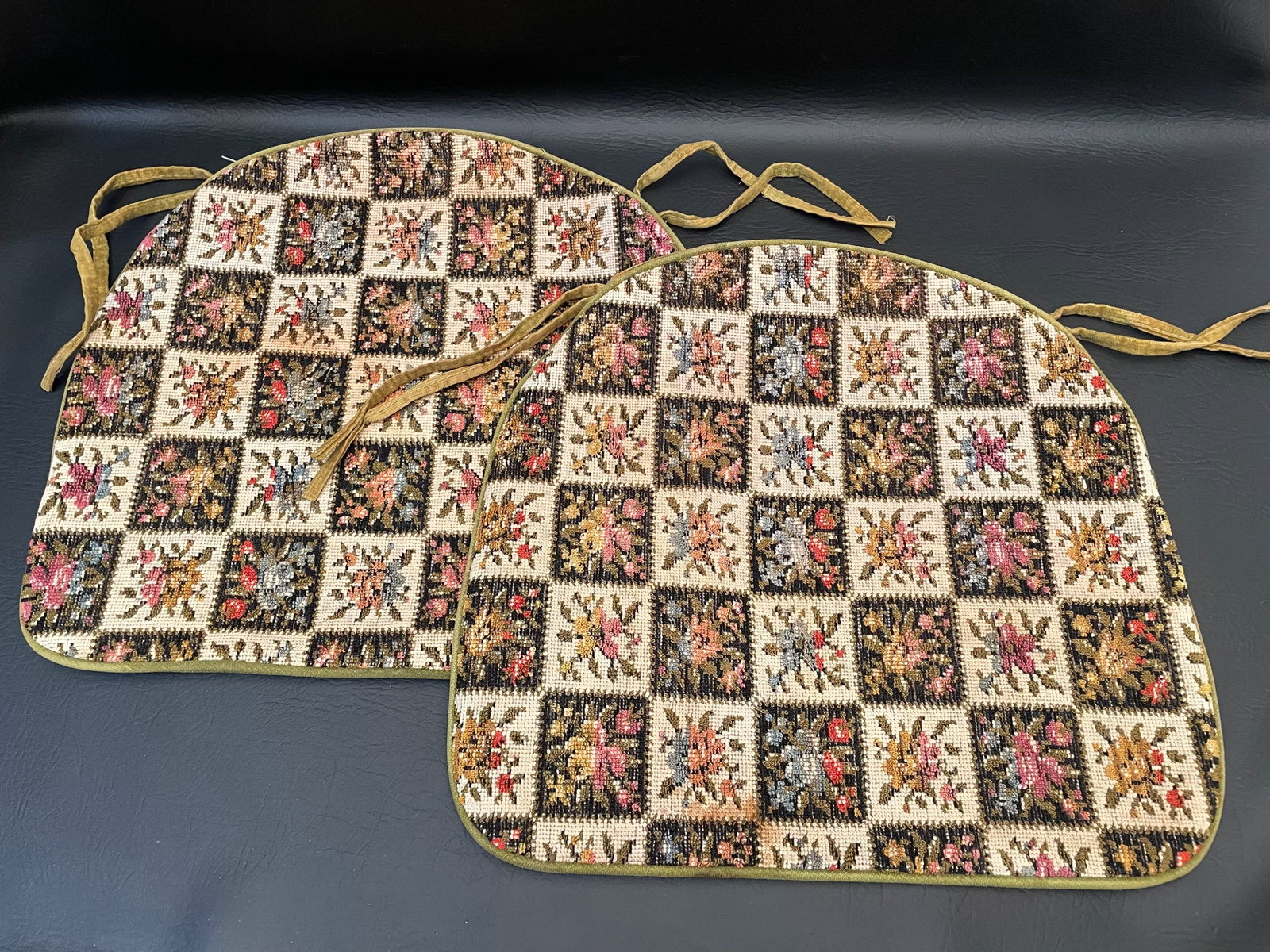 Vintage Crossstitch Style Seat Cushion Covers: These will need some cleaning. The original foam insert appears to have disintegrated into an orange powder that will need to be washed out. They are still so adorable and would be worth it to some. W