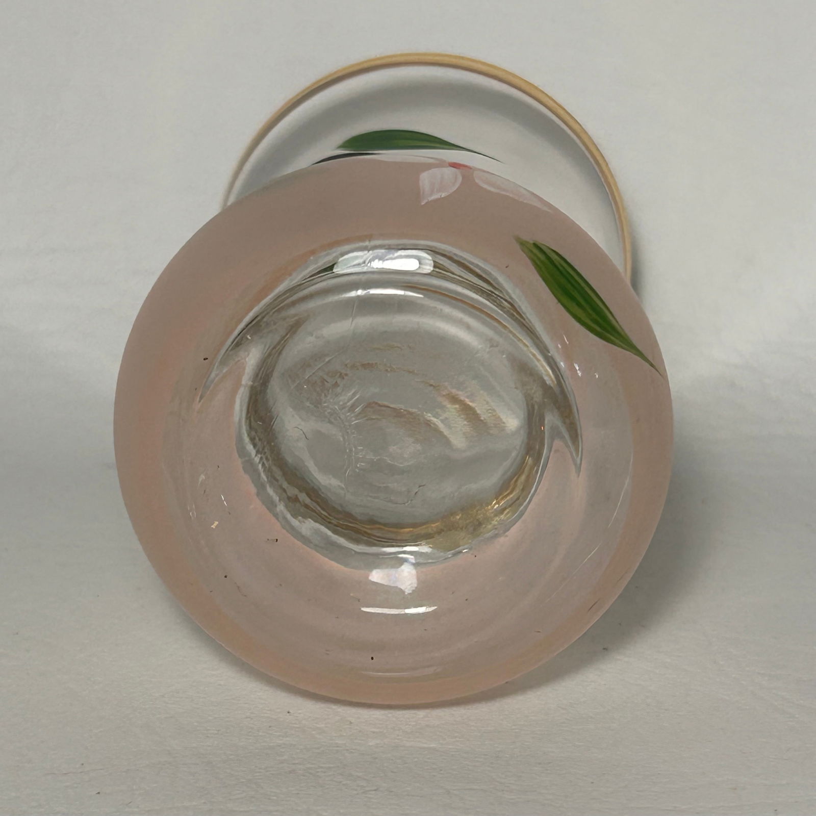 Vintage Bartlett Collins Hand Painted Glass Bud Vase with Gold Trim (1 of 3)