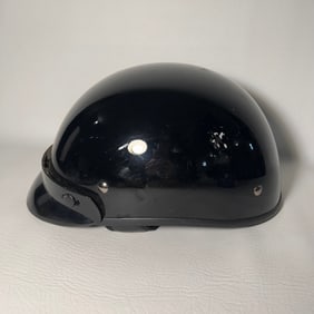Black Half Shell Helmet with Visor Adult Small