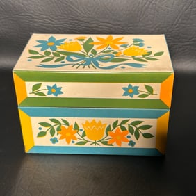 1970's Vintage Metal Recipe Box, Recipes Included!