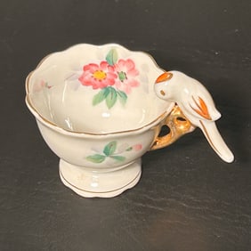 Miniature Porcelain Birdbath Teacup, MADE IN JAPAN