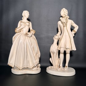 1963 Universal Statuary Victorian Chalkware Set