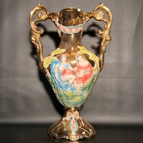Mid Century Italian Capodimonte Porcelian Vase