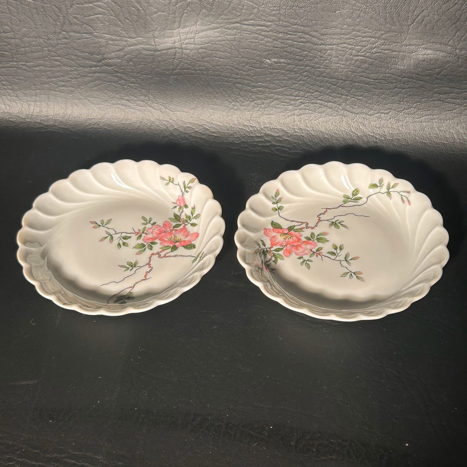 Vintage Haviland Limoges Pink Blossom Butter Dish Set of 2, FRANCE (1 of 2)