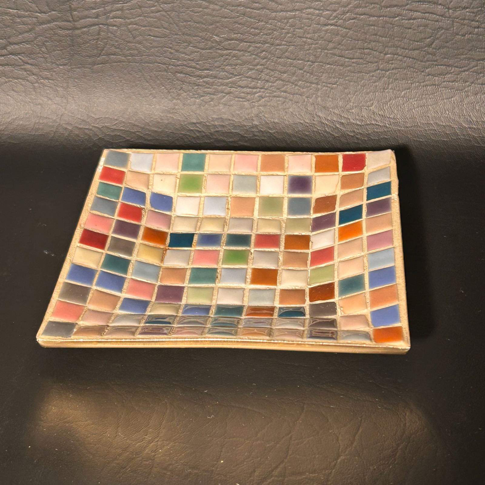 Cute Mosaic Trinket Dish: W5.25in H0.75in