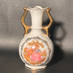 Limoges France Porcelain Mini Double Sided Vase
