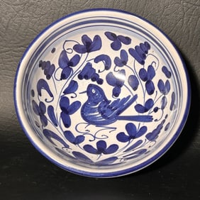 Italian Pottery Blue Bird Bowl