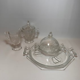 1950's Jeanette Glass Double Baltimore Pear Tablelware Set