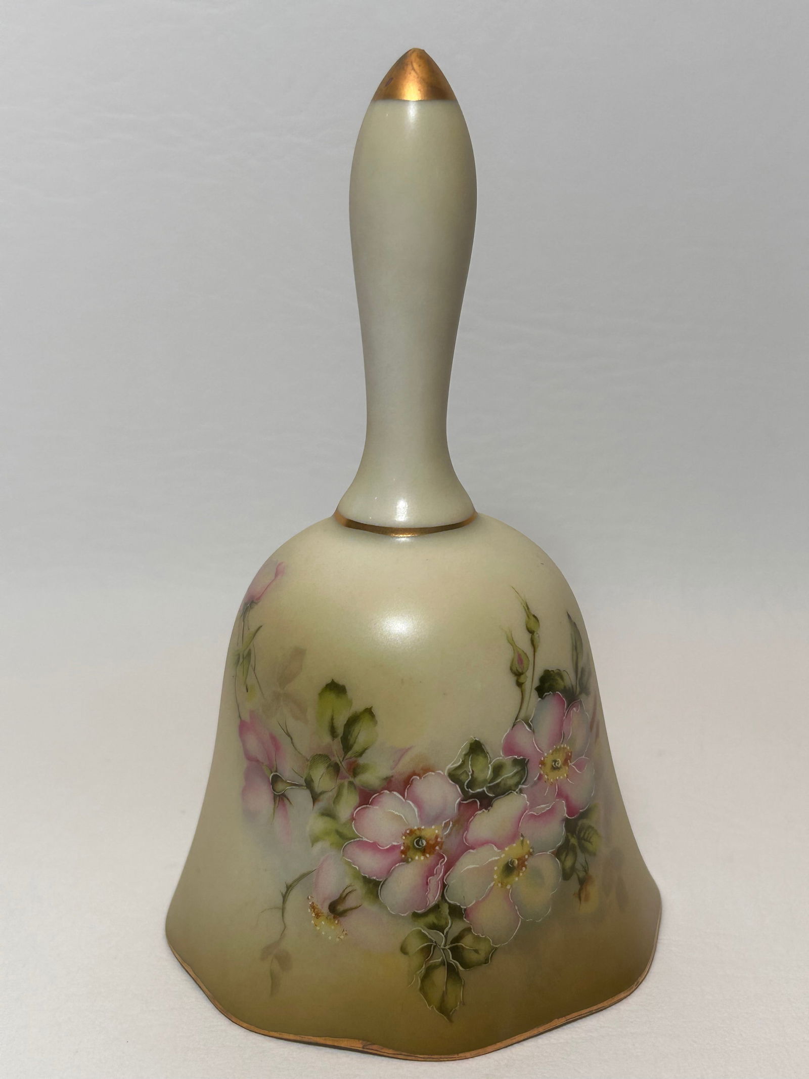Vintage Nippon Hand Painted Japenese Bell with Gold Accents: W3in H5.25in