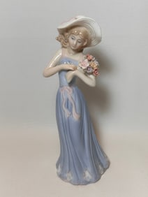 1990's House of Lloyd Woman "Gathering Flowers" Ceramic Figurine