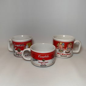 3 1990's Campbell's Novelty Soup Mugs