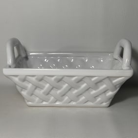 Ceramic Basket Style Fruit Bowl Tableware Dish JC Penney Home