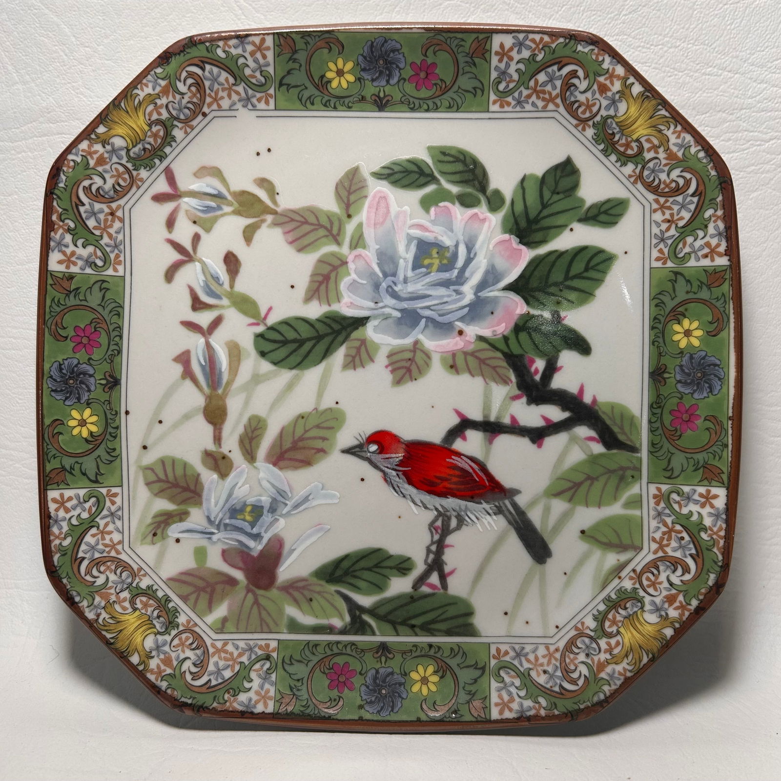 Andrea by Sadek Green Octagonal Asian Style Decorative Plate (1 of 3)