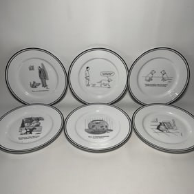 The New Yorker Animal Cartoon Cocktail Plates Set of 6