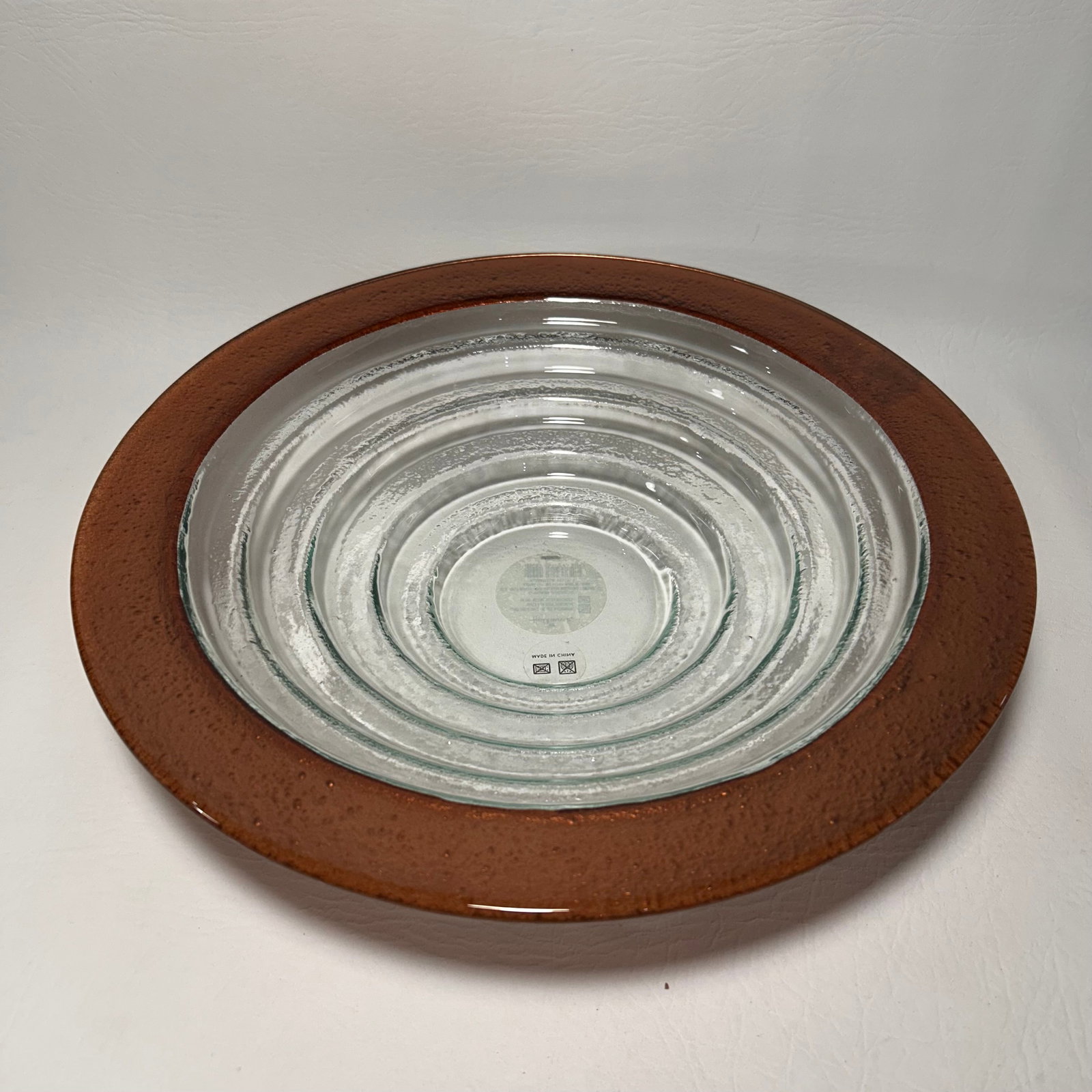 Decorative Glass Dish or Salad Bowl: W12.5in H2.5in