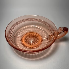 Imperial Glass Co Pink Depression Glass Bowl with Single Squared Handle