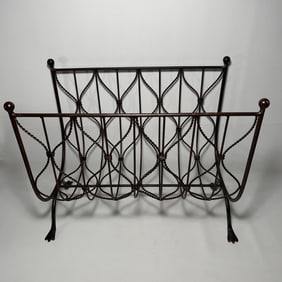 Vintage Bronze Magazine Rack or Firewood Holder