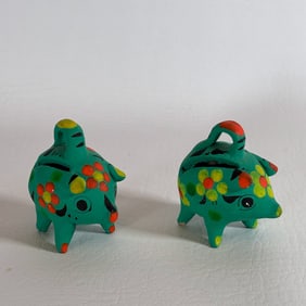 Miniature Mexican Painted Clay Piggy Banks