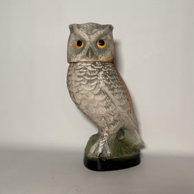 1979 Jim Beam Ceramic Owl Whiskey Decanter, EMPTY